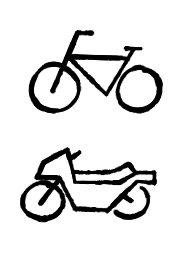 pictograms of a bike and motorbike